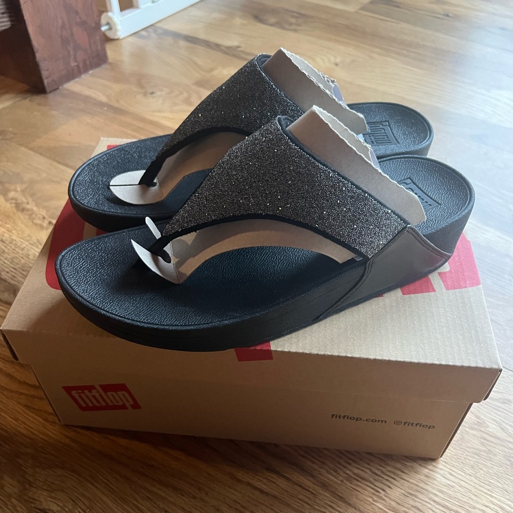 Fitflop Opul Lulu Black Shimmer Sandals